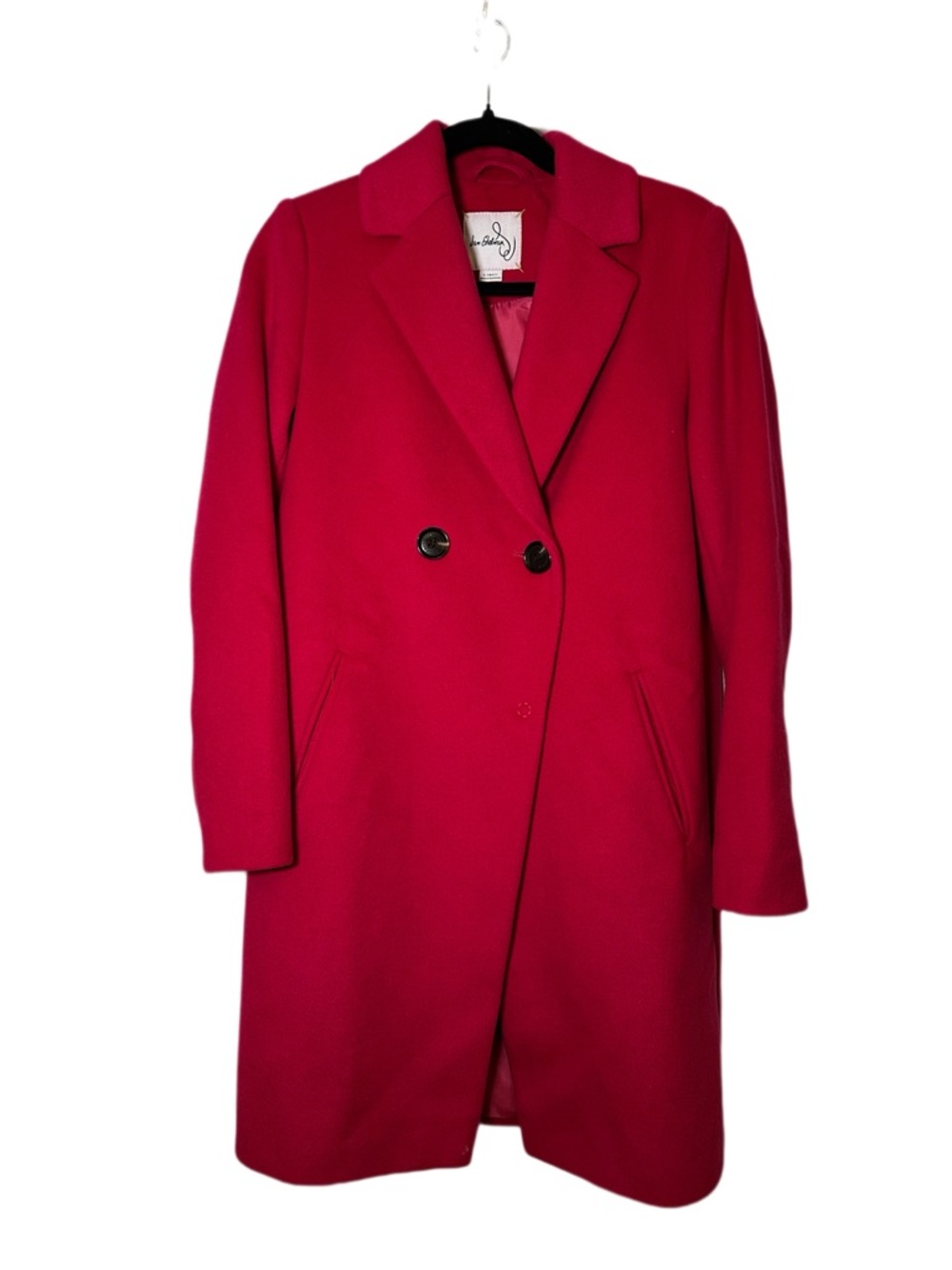 Sam Edelman Women’s Red-Pink Double-Breasted Wool Coat